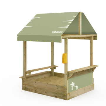 Pískoviště se stříškou a piknikový stůl Wickey Dinky 115x135x28 cm  835204